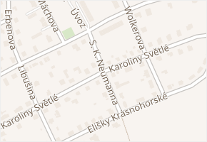 Karoliny Světlé v obci Hronov - mapa ulice