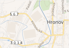Kostelecká v obci Hronov - mapa ulice