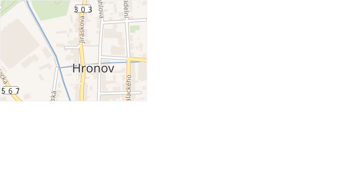 nám. Čs. armády v obci Hronov - mapa ulice