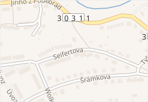 Seifertova v obci Hronov - mapa ulice