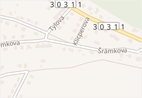 Šrámkova v obci Hronov - mapa ulice