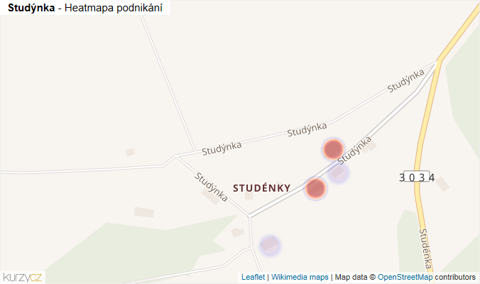 Mapa Studýnka - Firmy v ulici.