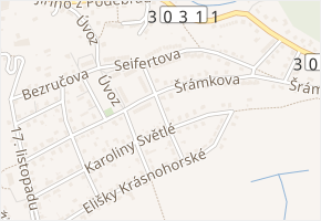 Wolkerova v obci Hronov - mapa ulice