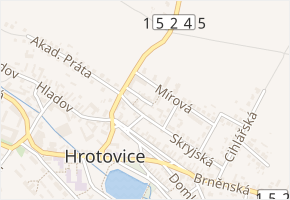 Hor. chalupy v obci Hrotovice - mapa ulice
