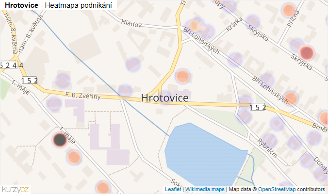 Mapa Hrotovice - Firmy v části obce.