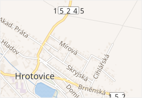 Mírová v obci Hrotovice - mapa ulice
