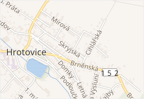 Skryjská v obci Hrotovice - mapa ulice
