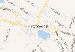 U Černého mostu v obci Hrotovice - mapa ulice