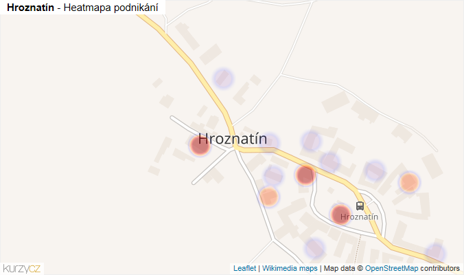 Mapa Hroznatín - Firmy v části obce.