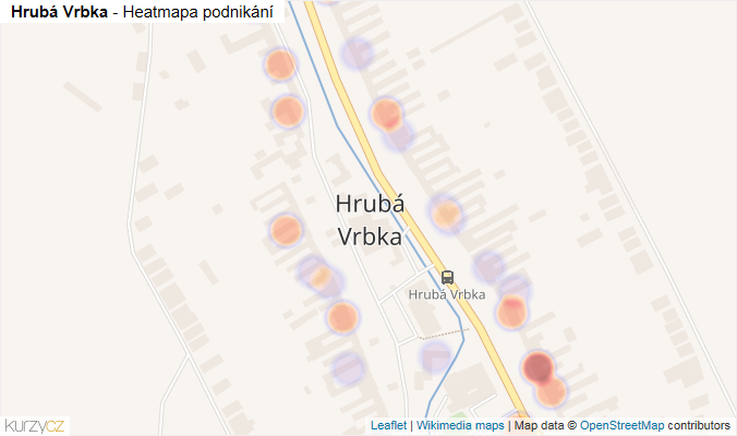 Mapa Hrubá Vrbka - Firmy v části obce.