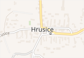 Hrusice v obci Hrusice - mapa části obce