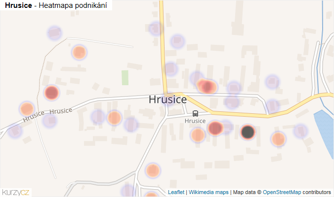 Mapa Hrusice - Firmy v části obce.