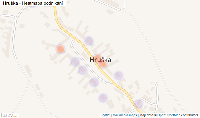 Mapa Hruška - Firmy v části obce.