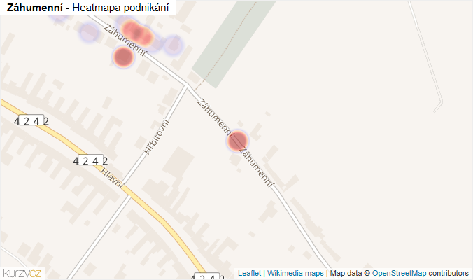 Mapa Záhumenní - Firmy v ulici.