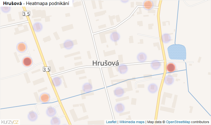 Mapa Hrušová - Firmy v části obce.