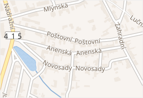 Anenská v obci Hrušovany nad Jevišovkou - mapa ulice
