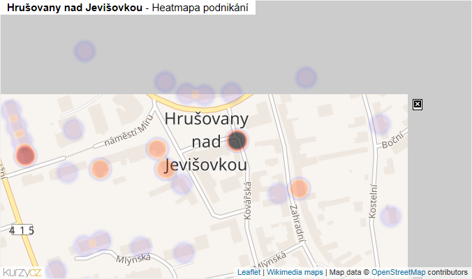 Mapa Hrušovany nad Jevišovkou - Firmy v části obce.