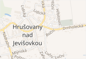 Kostelní v obci Hrušovany nad Jevišovkou - mapa ulice