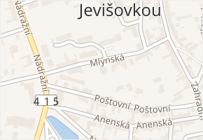 Mlýnská v obci Hrušovany nad Jevišovkou - mapa ulice