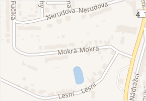 Mokrá v obci Hrušovany nad Jevišovkou - mapa ulice