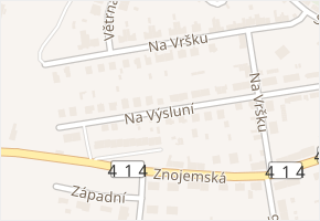 Na Výsluní v obci Hrušovany nad Jevišovkou - mapa ulice