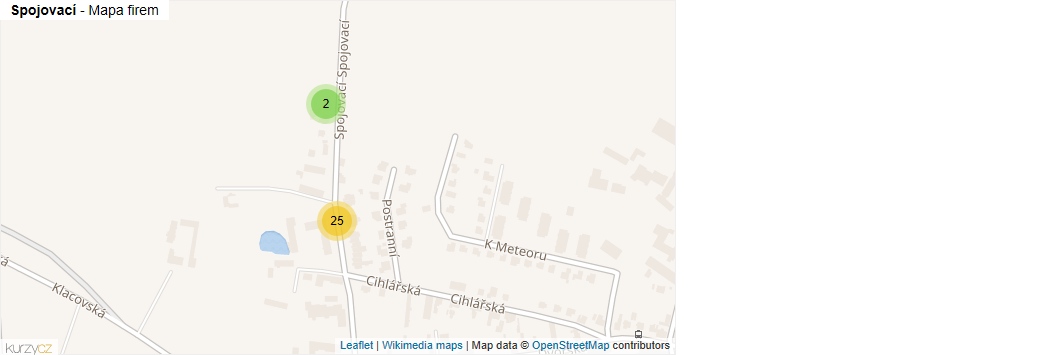 Mapa Spojovací - Firmy v ulici.