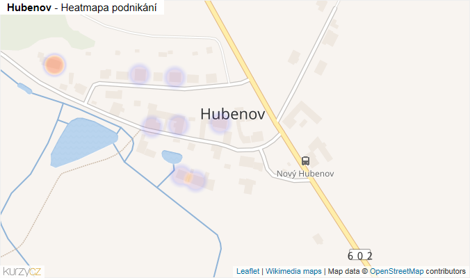 Mapa Hubenov - Firmy v části obce.