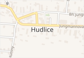 Hudlice v obci Hudlice - mapa části obce