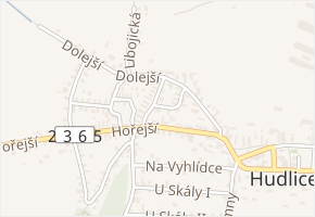 Lomená v obci Hudlice - mapa ulice