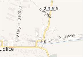 Na Výsluní v obci Hudlice - mapa ulice