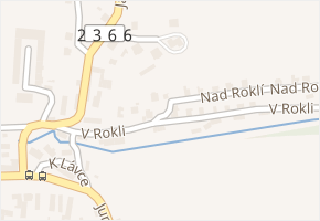 Nad Roklí v obci Hudlice - mapa ulice