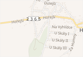 Za Skálou v obci Hudlice - mapa ulice