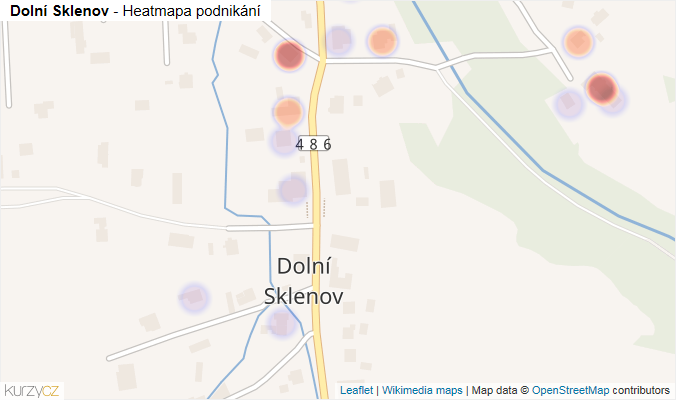 Mapa Dolní Sklenov - Firmy v části obce.