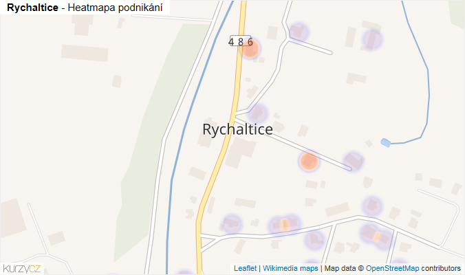 Mapa Rychaltice - Firmy v části obce.