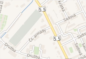 Čs. armády v obci Hulín - mapa ulice