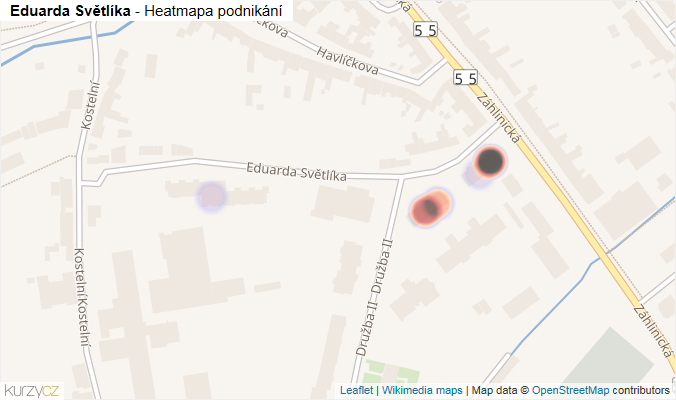 Mapa Eduarda Světlíka - Firmy v ulici.