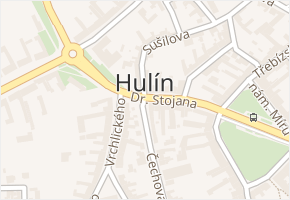 Hulín v obci Hulín - mapa části obce