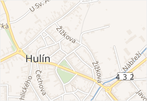Třebízského v obci Hulín - mapa ulice