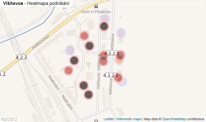 Mapa Višňovce - Firmy v ulici.