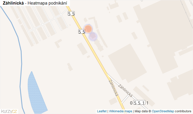 Mapa Záhlinická - Firmy v ulici.