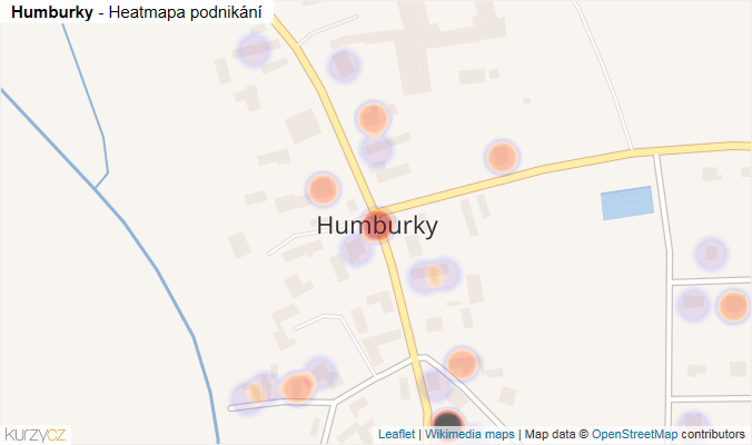 Mapa Humburky - Firmy v části obce.