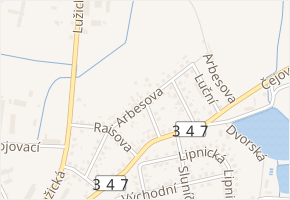 Arbesova v obci Humpolec - mapa ulice