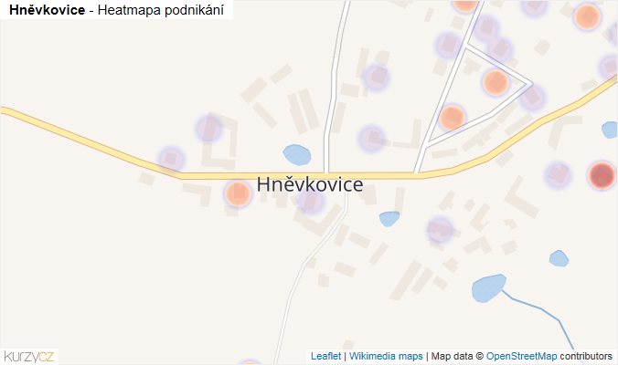 Mapa Hněvkovice - Firmy v části obce.