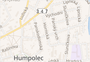 Hornická v obci Humpolec - mapa ulice