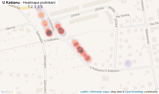 Mapa U Kaštanu - Firmy v ulici.