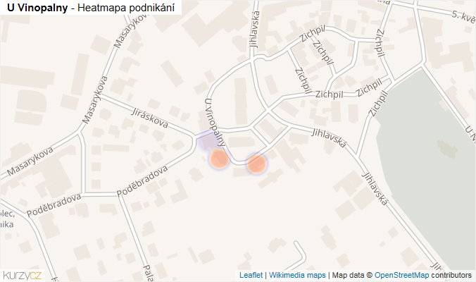 Mapa U Vinopalny - Firmy v ulici.