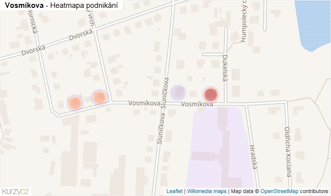 Mapa Vosmíkova - Firmy v ulici.