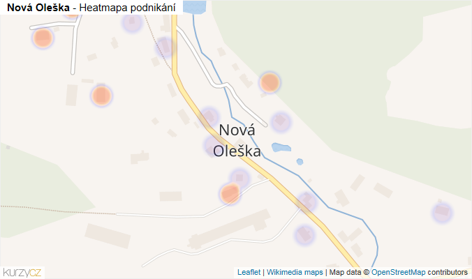 Mapa Nová Oleška - Firmy v části obce.