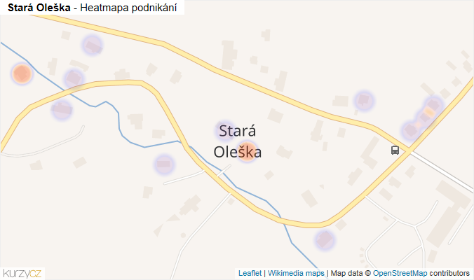Mapa Stará Oleška - Firmy v části obce.
