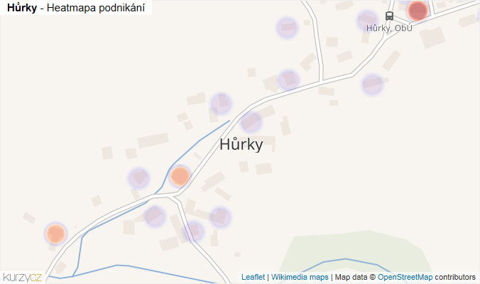Mapa Hůrky - Firmy v části obce.
